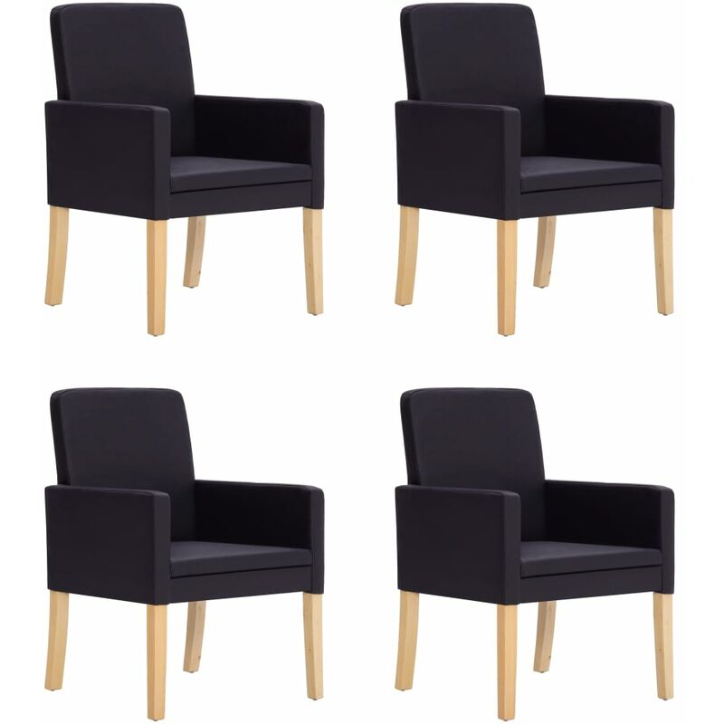 

Sillas de comedor 4 unidades cuero sintético marrón oscuro