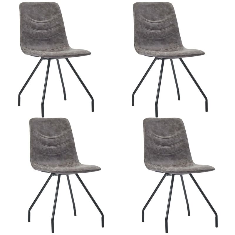 

Sillas de comedor 4 unidades cuero sintético marrón oscuro