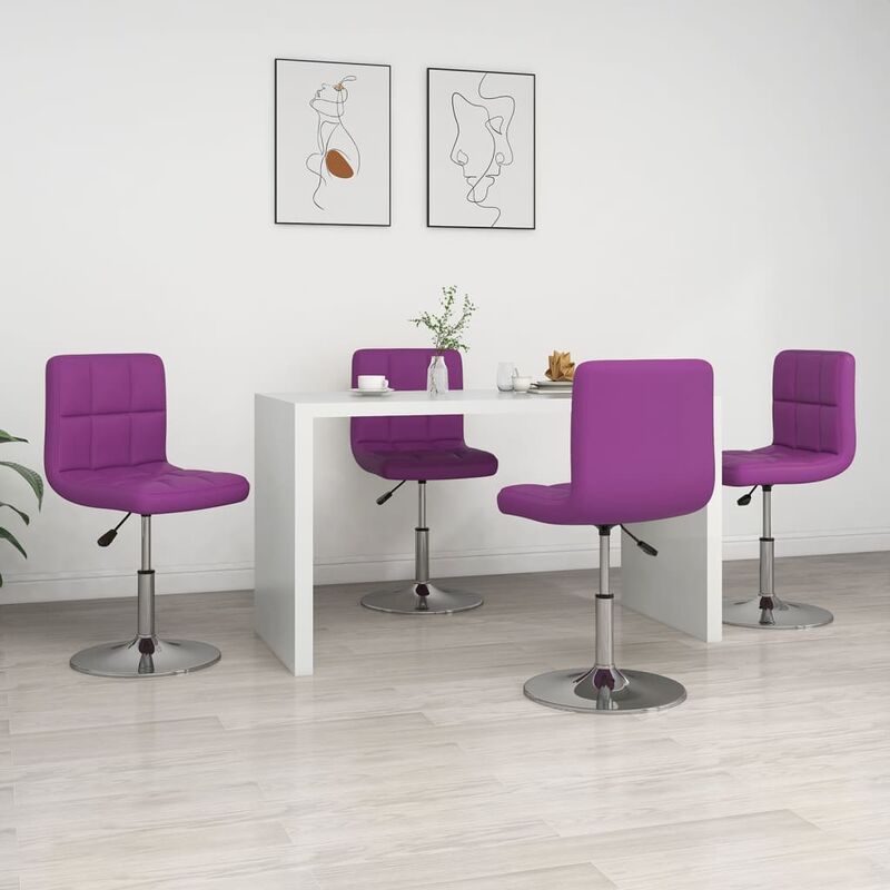 

Sillas de comedor 4 unidades cuero sintético morado
