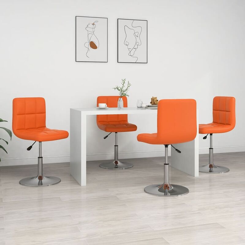 

Sillas de comedor 4 unidades cuero sintético naranja
