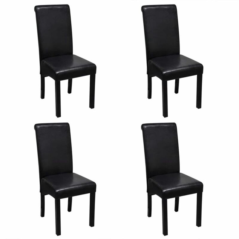 

Sillas de comedor 4 unidades cuero sintetico negro