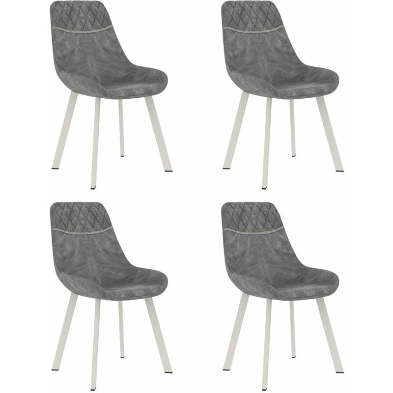

Happyshopping - Sillas de comedor 4 unidades cuero sintetico negro
