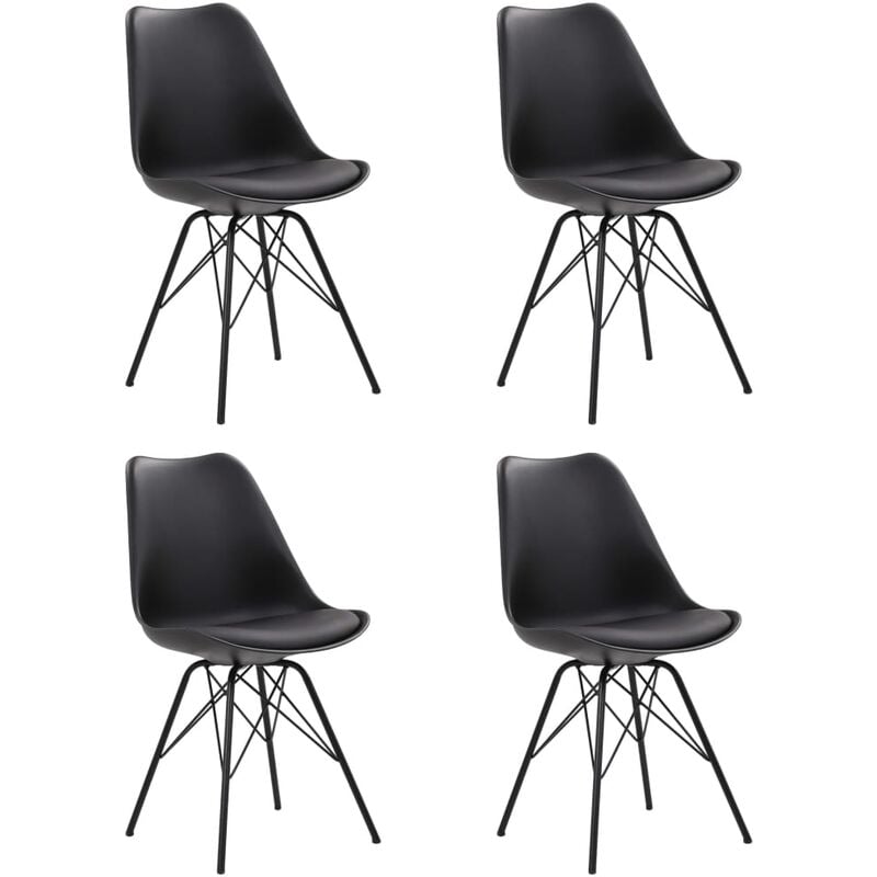 

Happyshopping - Sillas de comedor 4 unidades cuero sintetico negro