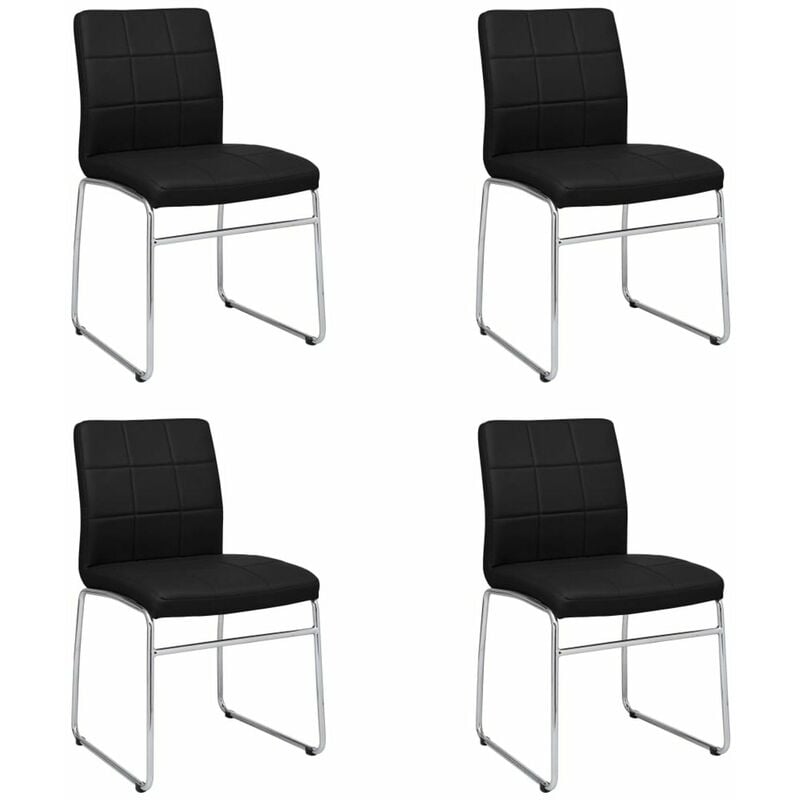 

Happyshopping - Sillas de comedor 4 unidades cuero sintetico negro