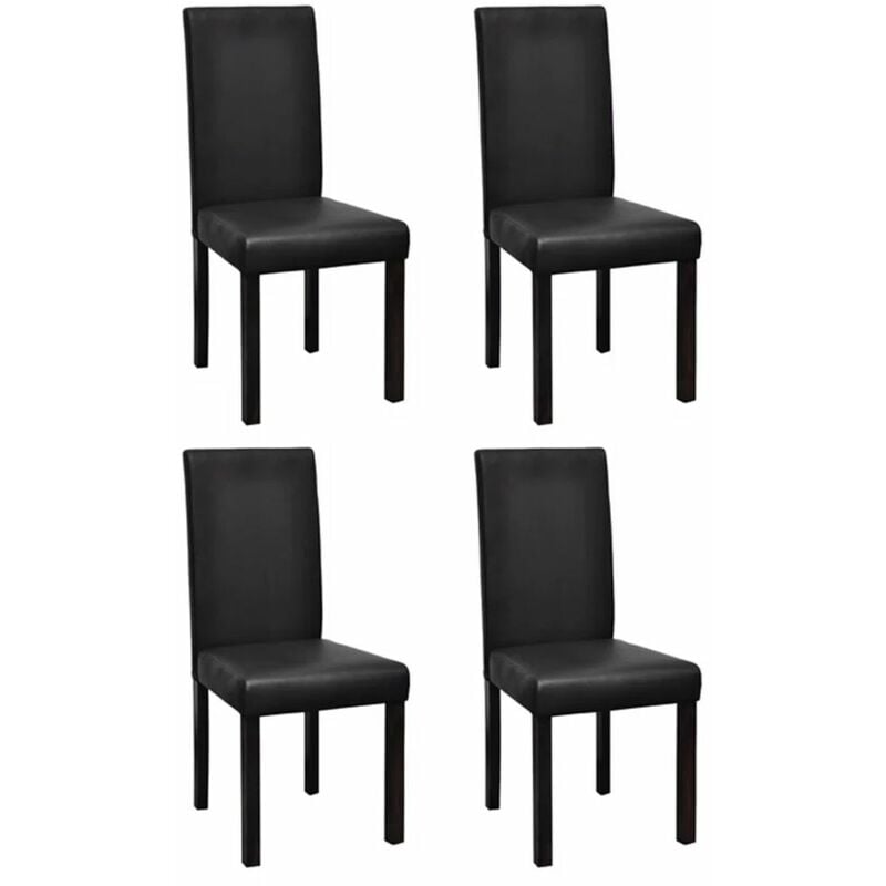 

Happyshopping - Sillas de comedor 4 unidades cuero sintetico negro