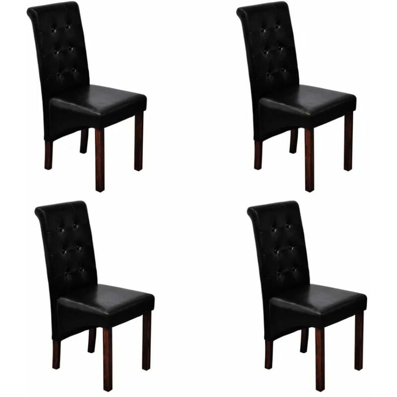 

Sillas de comedor 4 unidades cuero sintetico negro