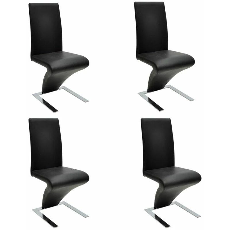 

Sillas de comedor 4 unidades cuero sintetico negro
