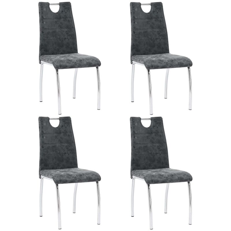 

Sillas de comedor 4 unidades cuero sintetico negro