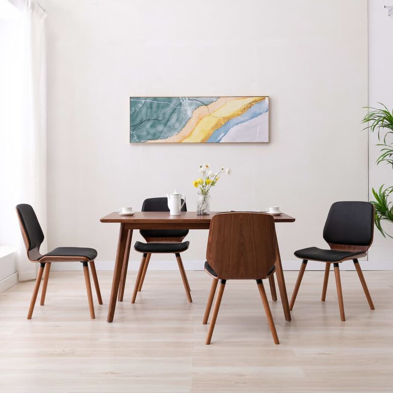 

Sillas de comedor 4 unidades cuero sintetico negro