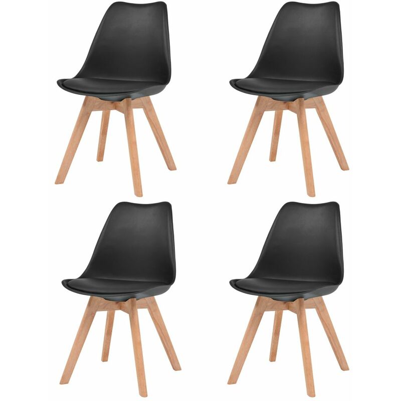 

Sillas de comedor 4 unidades cuero sintético negro