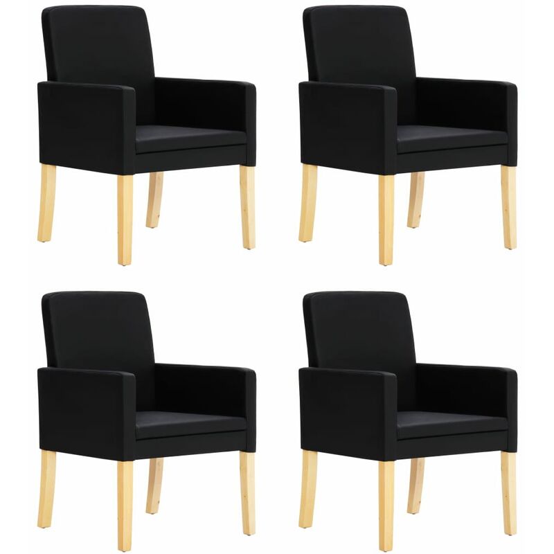 

BHD - Sillas de comedor 4 unidades cuero sintético negro