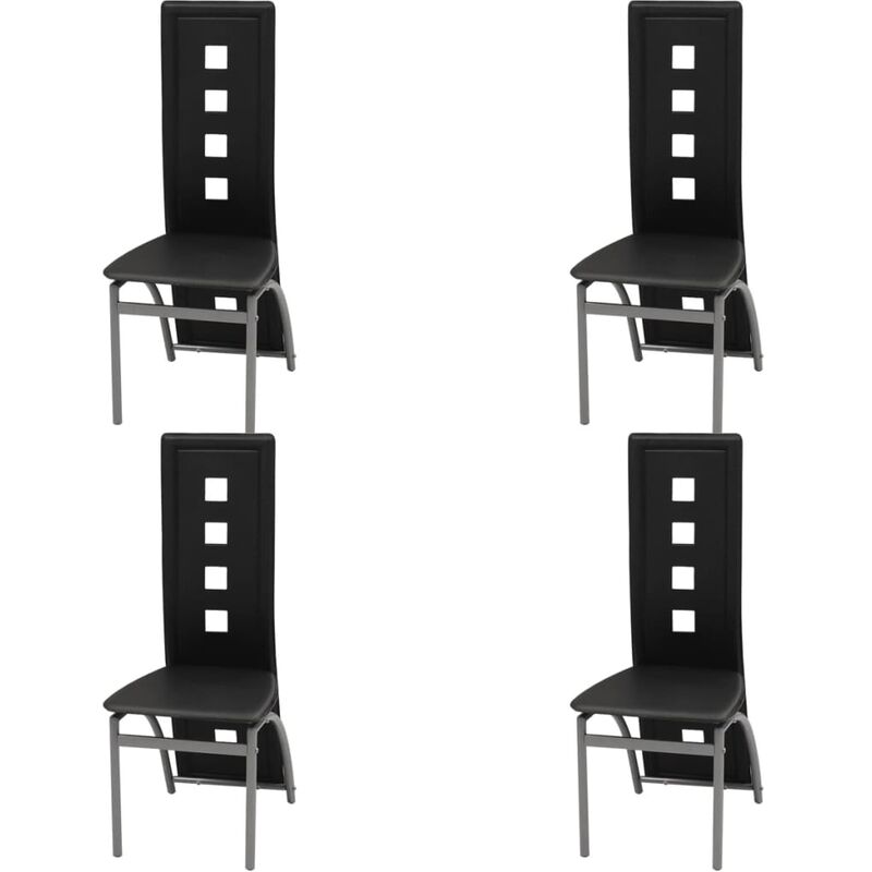 

Sillas de comedor 4 unidades cuero sintético negro
