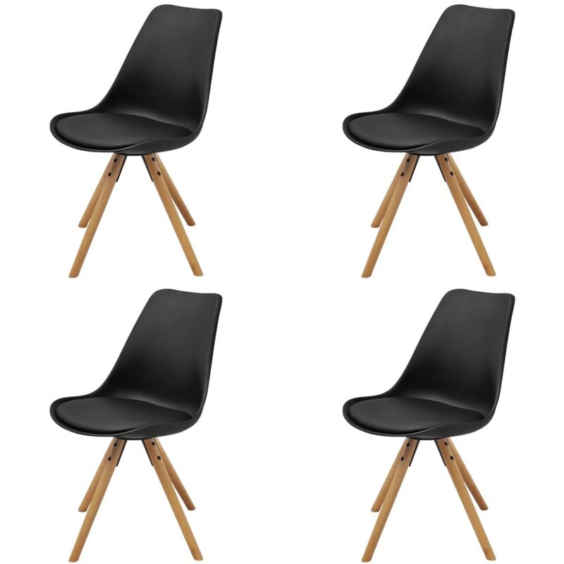 

Sillas de comedor 4 unidades cuero sintético negro