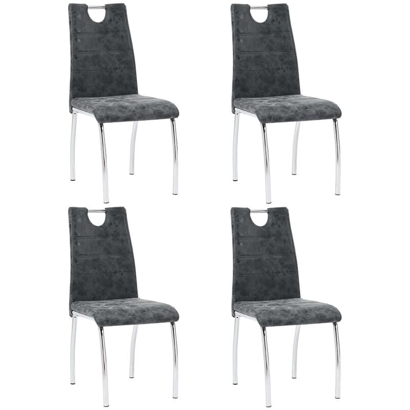

Sillas de comedor 4 unidades cuero sintético negro