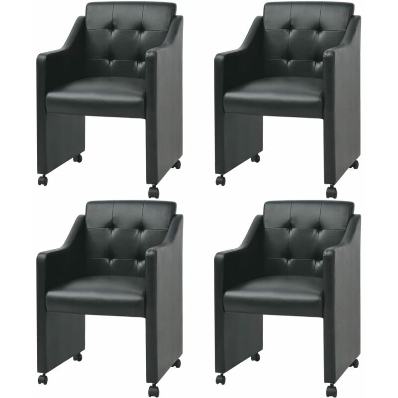 

Sillas de comedor 4 unidades cuero sintético negro