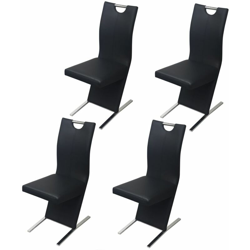 

Sillas de comedor 4 unidades cuero sintético negro