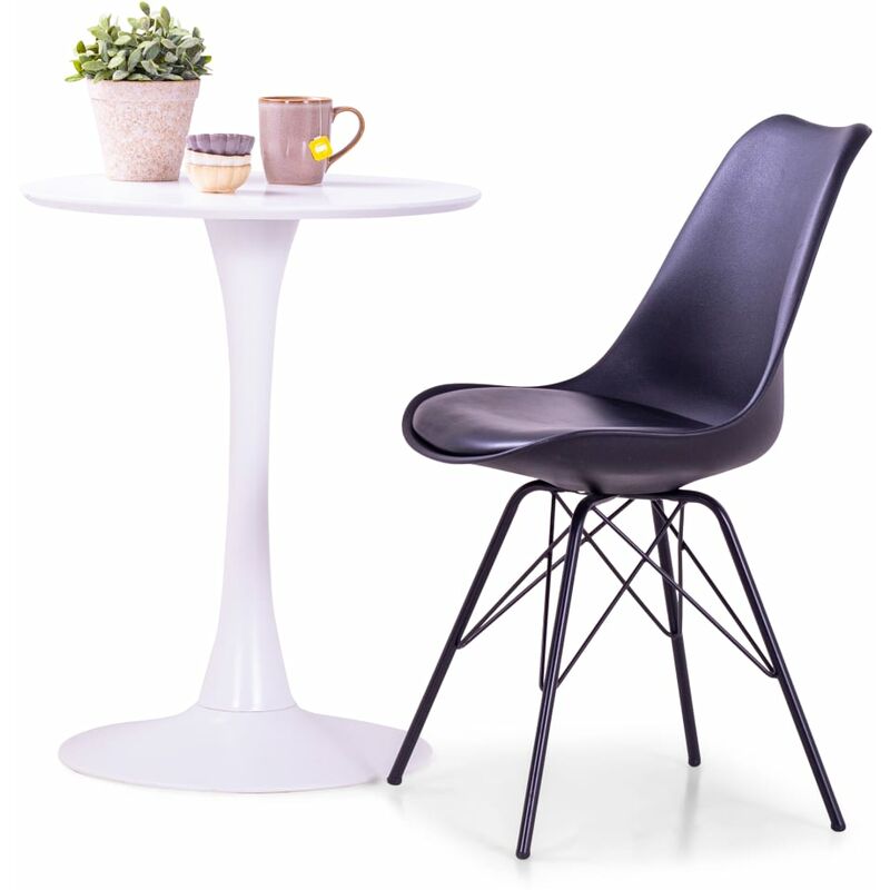 

Sillas de comedor 4 unidades cuero sintético negro