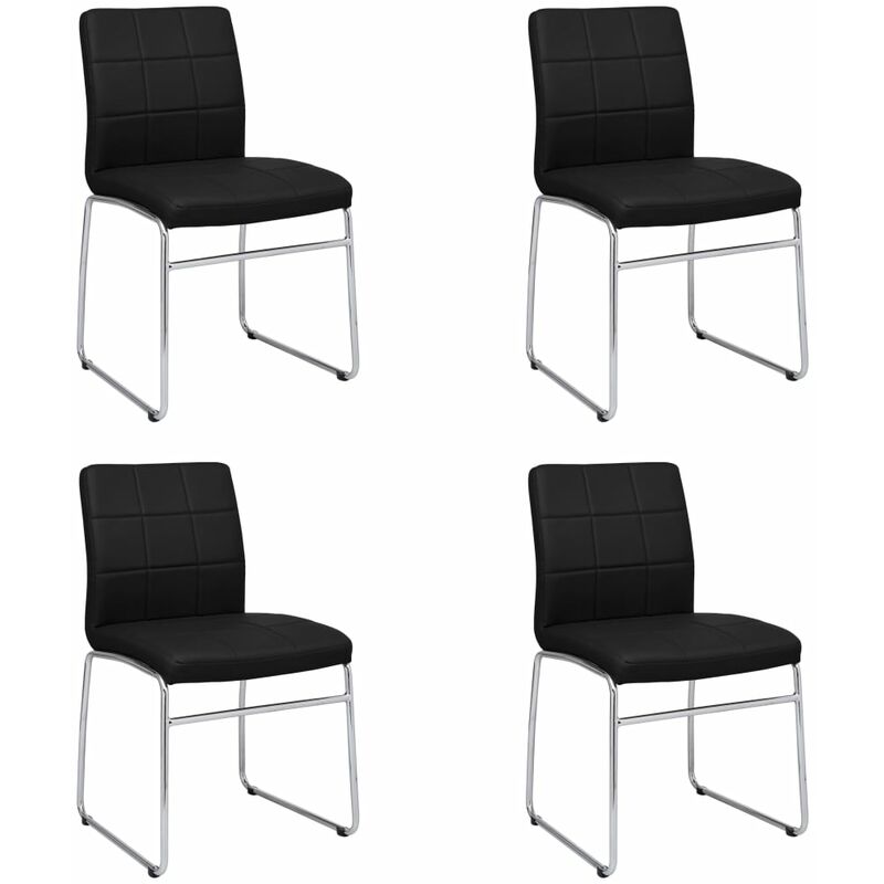 

Sillas de comedor 4 unidades cuero sintético negro