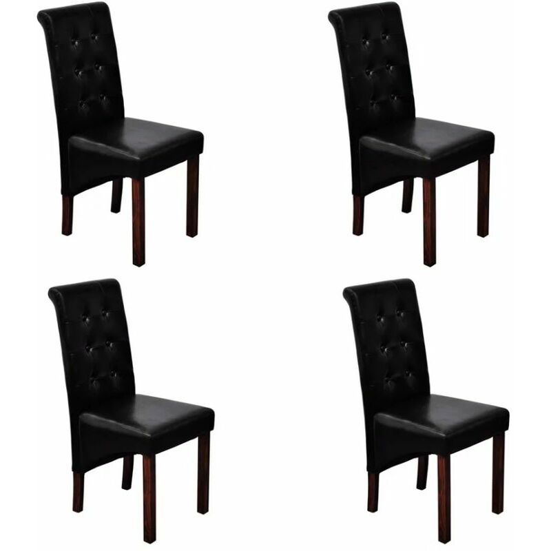 

Sillas de comedor 4 unidades cuero sintético negro