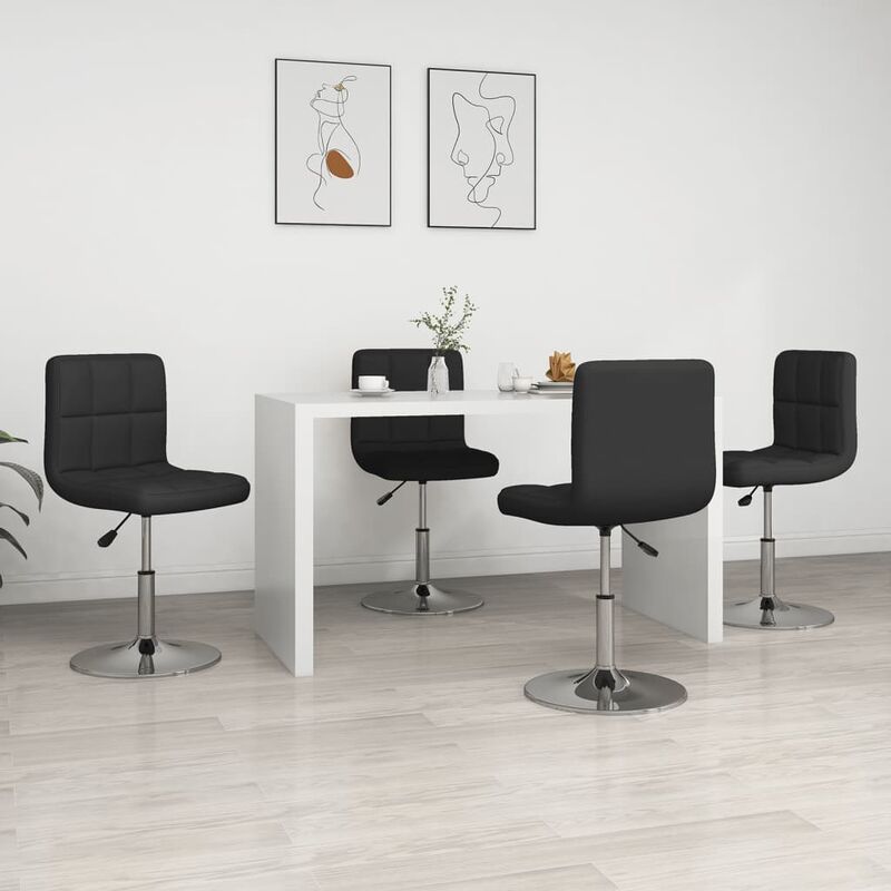 

Sillas de comedor 4 unidades cuero sintético negro