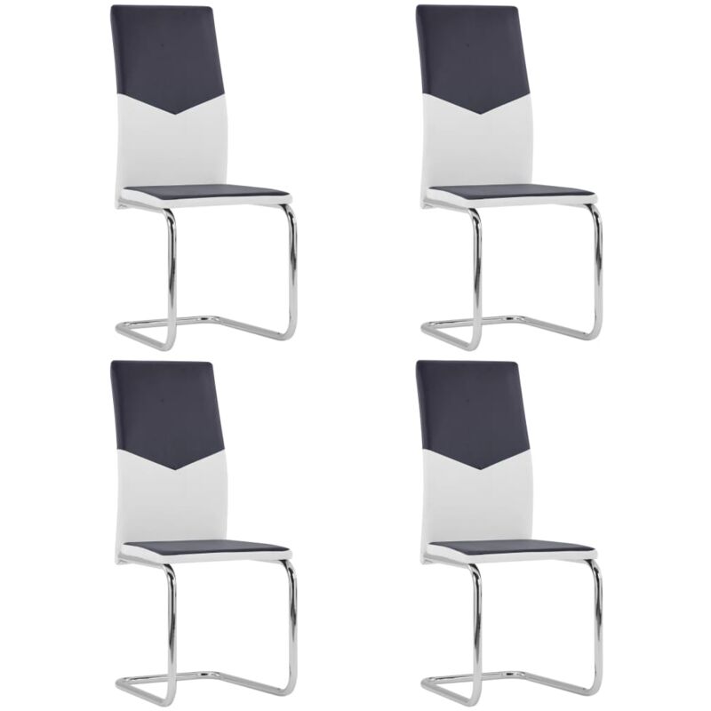 

vidaXL Sillas de comedor voladizas 4 unidades cuero sintético negro - Negro