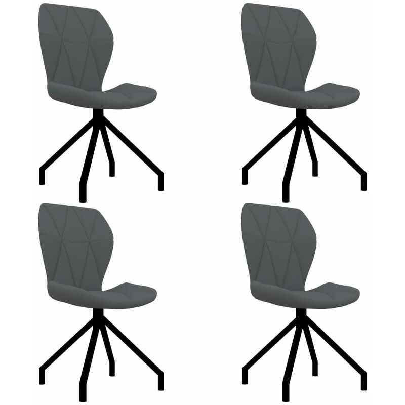 

Sillas de Comedor Cuero Sintético 4 Unidades Gris - Gris - Vidaxl