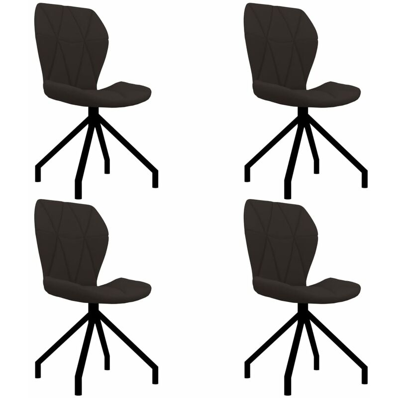 

vidaXL Sillas de Comedor Cuero Sintético 4 Unidades Marrón - Marrón