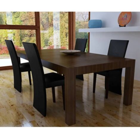 Sillas de comedor 4 unidades cuero sintético negro vidaXL