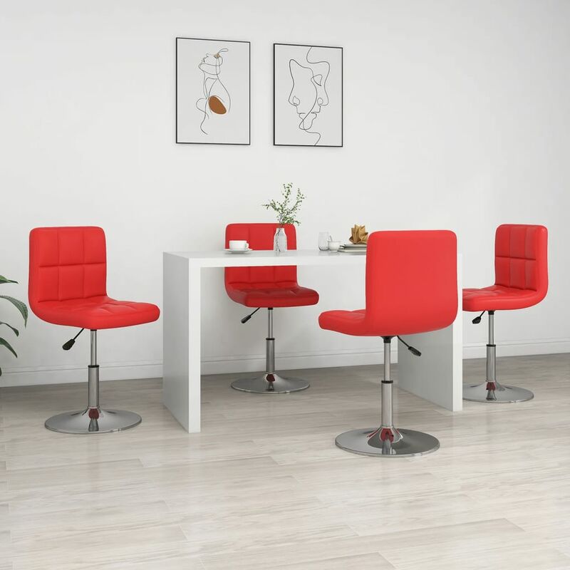 

Sillas de comedor 4 unidades cuero sintético rojo