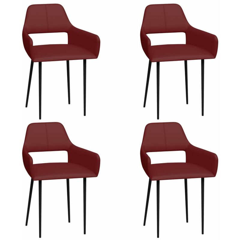 

Sillas de comedor 4 unidades cuero sintetico rojo vino tinto