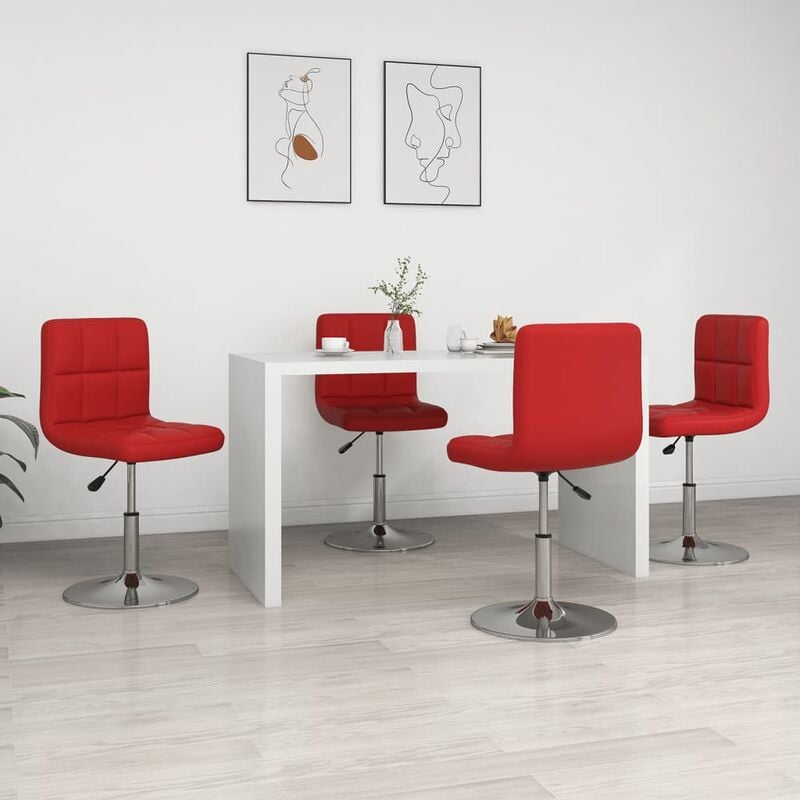 

Sillas de comedor 4 unidades cuero sintético rojo vino tinto