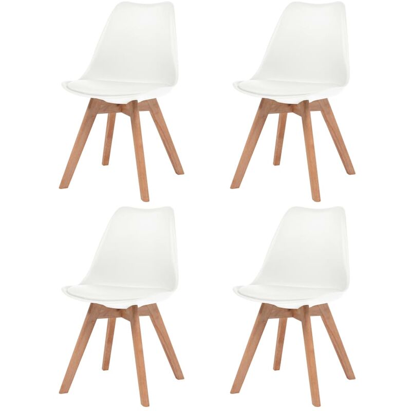 

Sillas de comedor 4 unidades cuero sintético blanco - Blanco