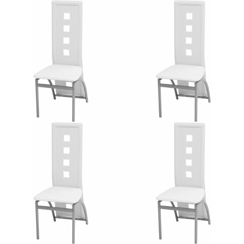 

Sillas de comedor 4 unidades cuero sintético blanco - Blanco