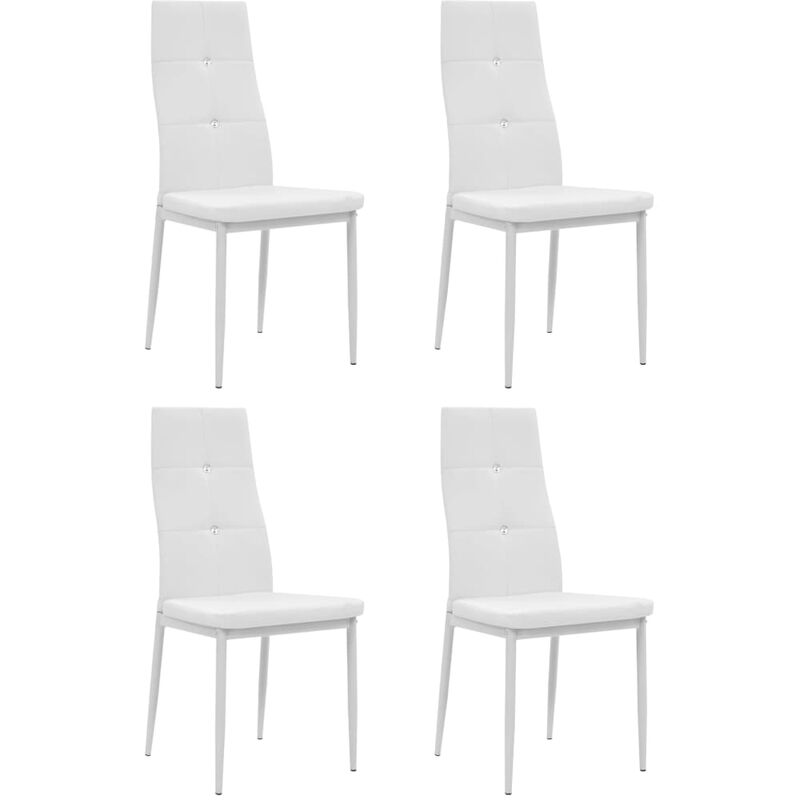 

Sillas de comedor 4 unidades cuero sintético blanco - Blanco