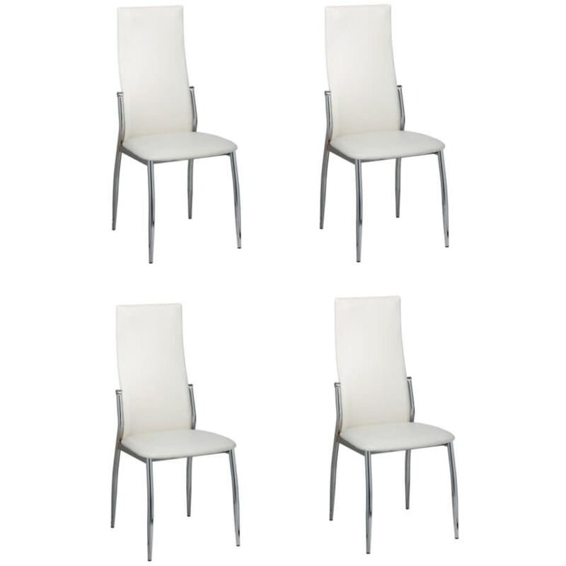 

Sillas de comedor 4 unidades cuero sintético blanco - Blanco