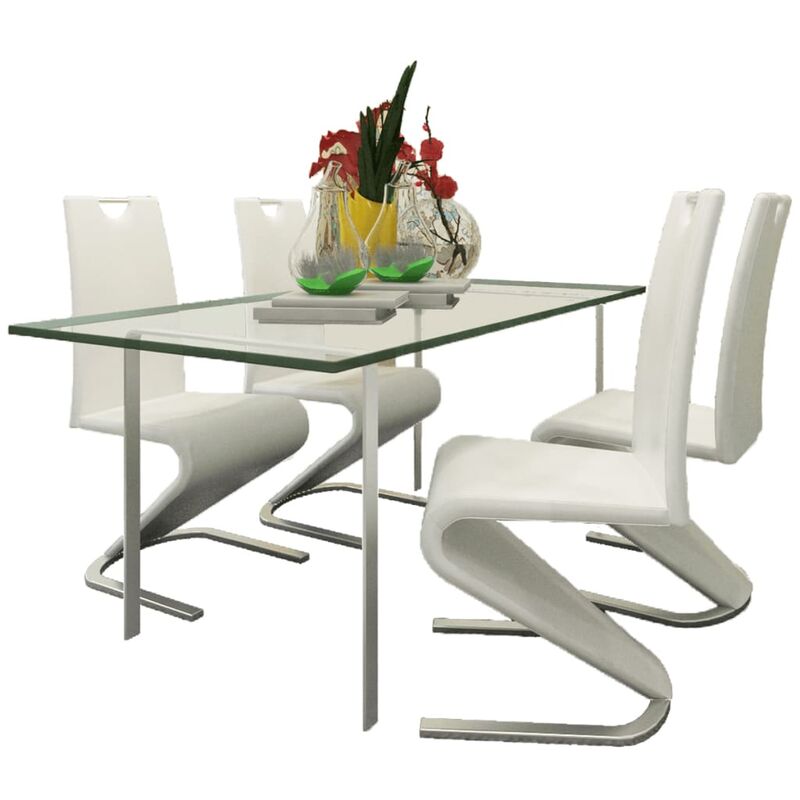 

Sillas de comedor 4 unidades cuero sintético blanco - Blanco