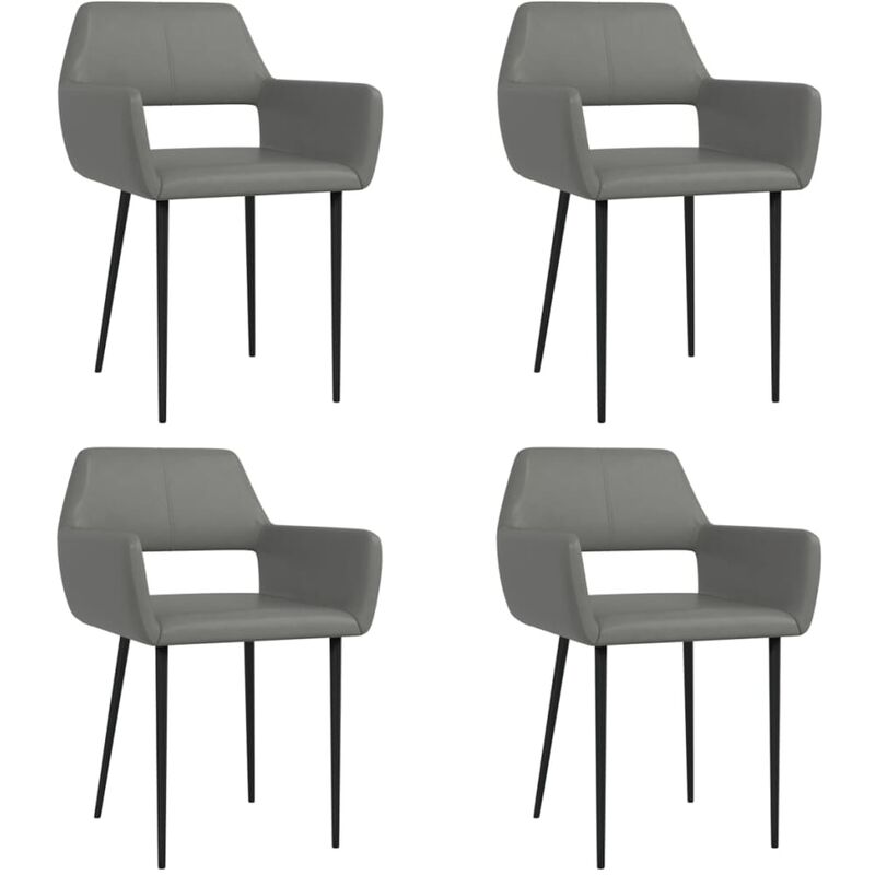 

Sillas de comedor 4 unidades cuero sintético gris - Gris