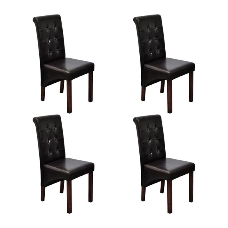 

Sillas de comedor 4 unidades cuero sintético marrón - Marrón