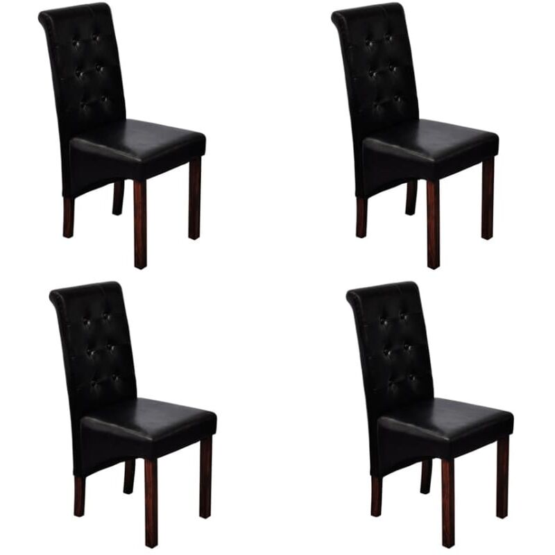 

Sillas de comedor 4 unidades cuero sintético negro - Negro