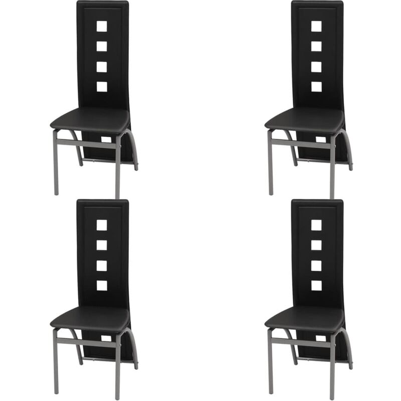 

Sillas de comedor 4 unidades cuero sintético negro - Negro