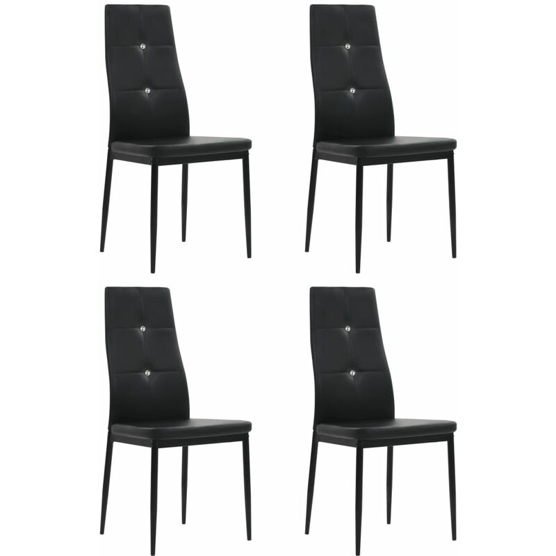 

Sillas de comedor 4 unidades cuero sintético negro - Negro