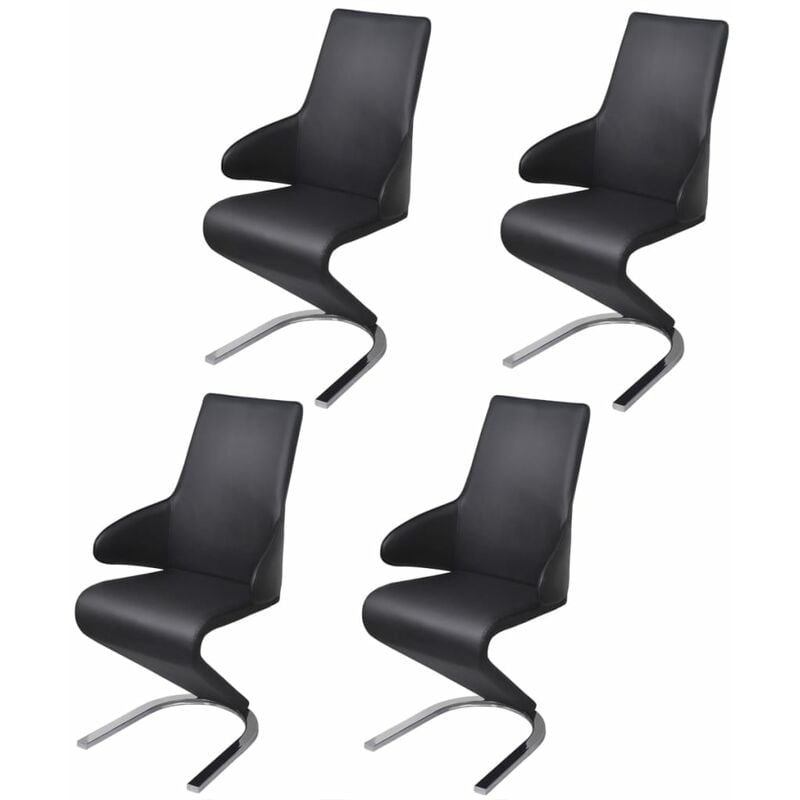 

Sillas de comedor 4 unidades cuero sintético negro - Negro