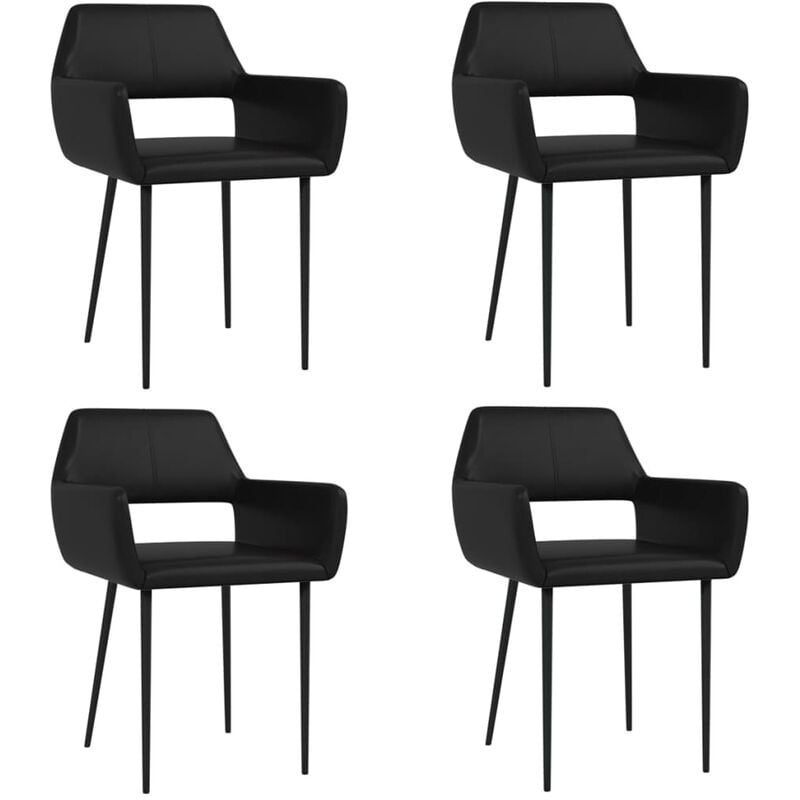 

Sillas de comedor 4 unidades cuero sintético negro - Negro