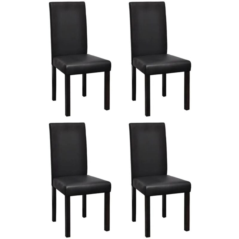 

Sillas de comedor 4 unidades cuero sintético negro - Negro