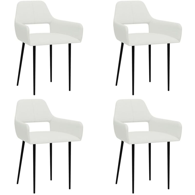 

Sillas de comedor 4 unidades de tela blancas
