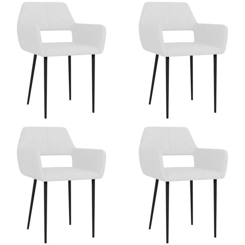 

Sillas de comedor 4 unidades de tela blancas - Blanco