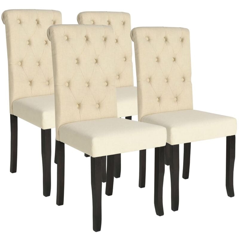 

Sillas de comedor 4 unidades de tela color crema - Crema