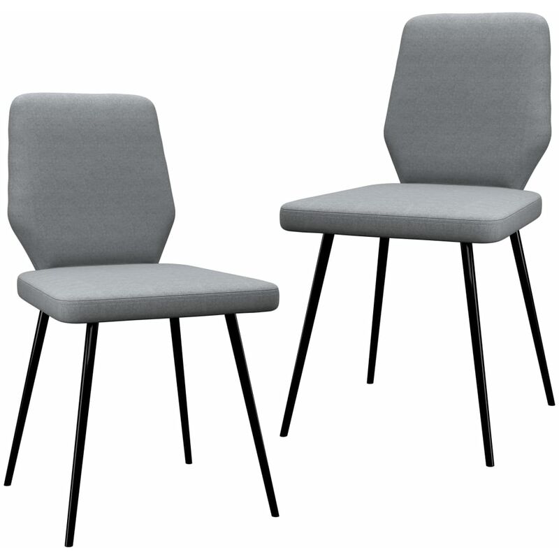 

vidaXL Sillas de Comedor Tela 2 Unidades Gris Claro - Gris