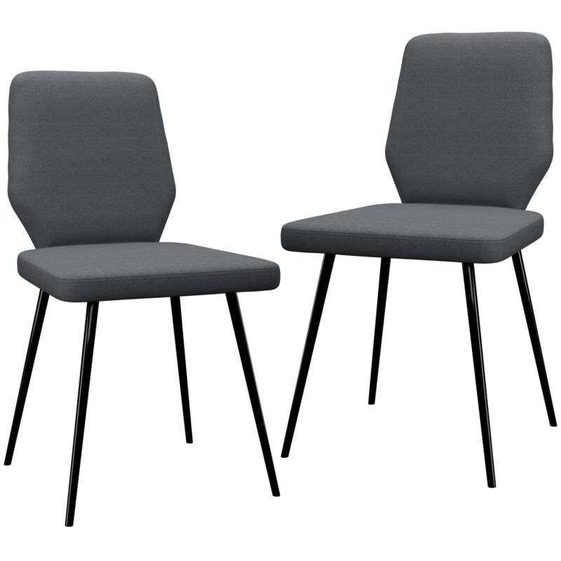 

vidaXL Sillas de Comedor Tela 2 Unidades Gris Oscuro - Gris