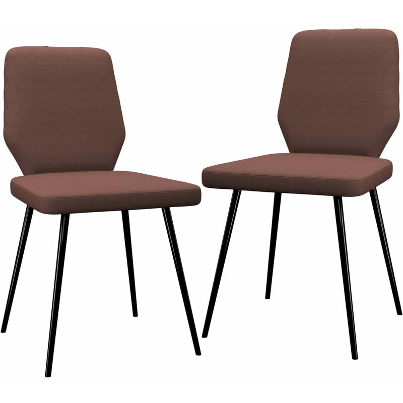 

vidaXL Sillas de Comedor Tela 2 Unidades Marrón - Marrón